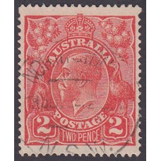 Australian    King George V    2d Red  Single Crown WMK Plate Variety 12L10